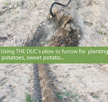 Create straight furrows with THE DUC's Man-Pulled Plow